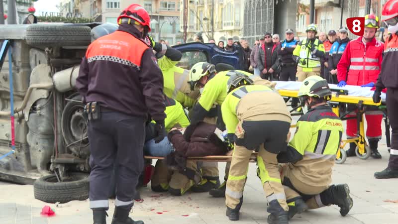 Recreación siniestro viral en Zamora