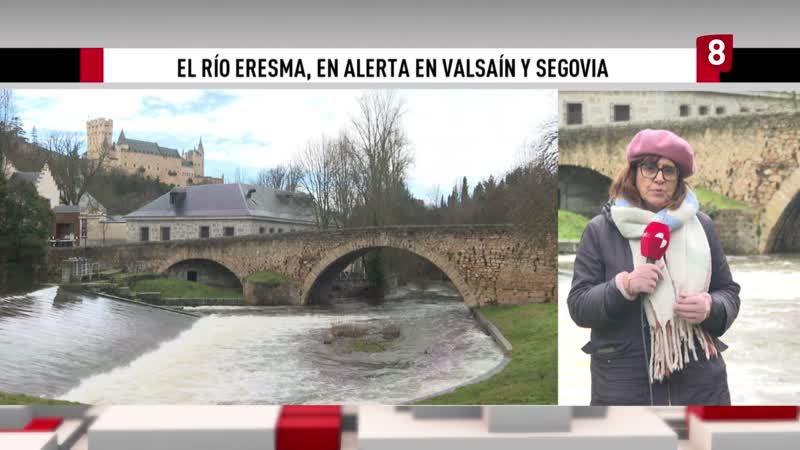 El Río Eresma en alerta a su paso por Valsaín y Segovia