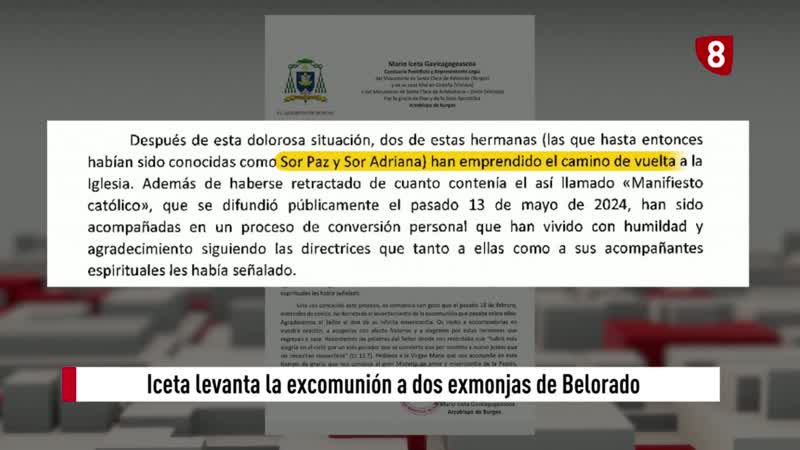 Levantan la excomunión a dos exmonjas de Belorado