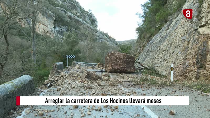 Un desprendimiento mantendrá cortados Los Hocinos durante meses