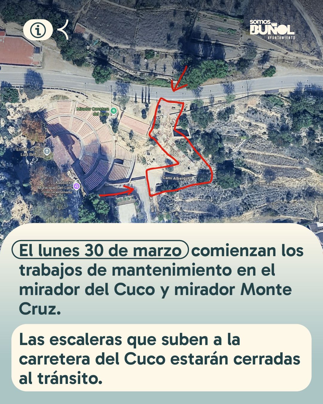 Trabajos de mantenimiento en los miradores del Cuco y del Monte La Cruz