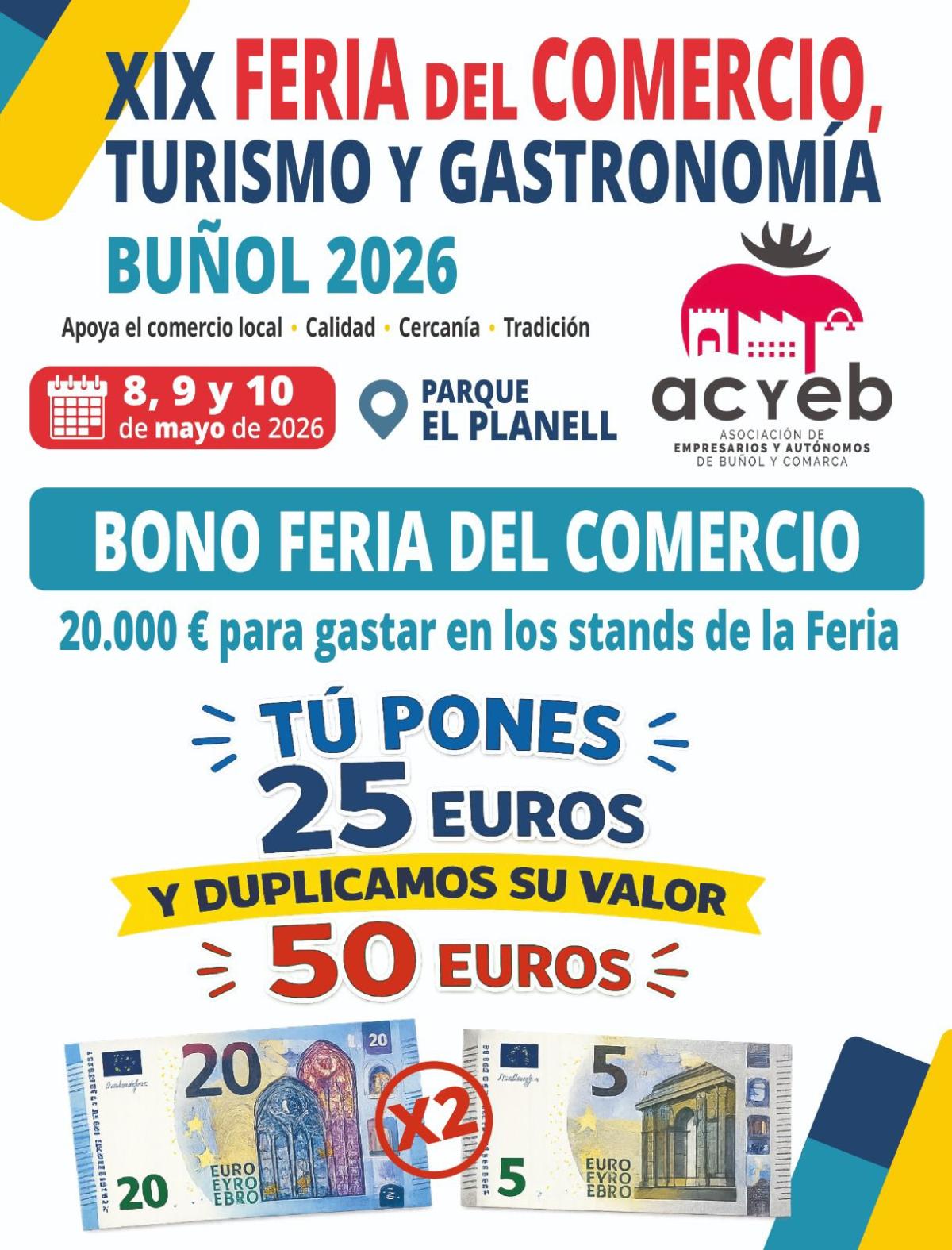 La Asociación de Empresarios y Autónomos de Buñol y el Ayuntamiento de Buñol presentan la próxima edición de la Feria del Comercio