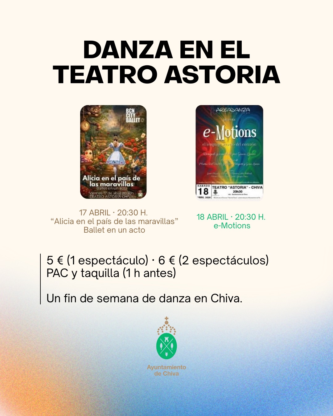 El Teatro Astoria de Chiva acoge este fin de semana una cita dedicada a la danza
