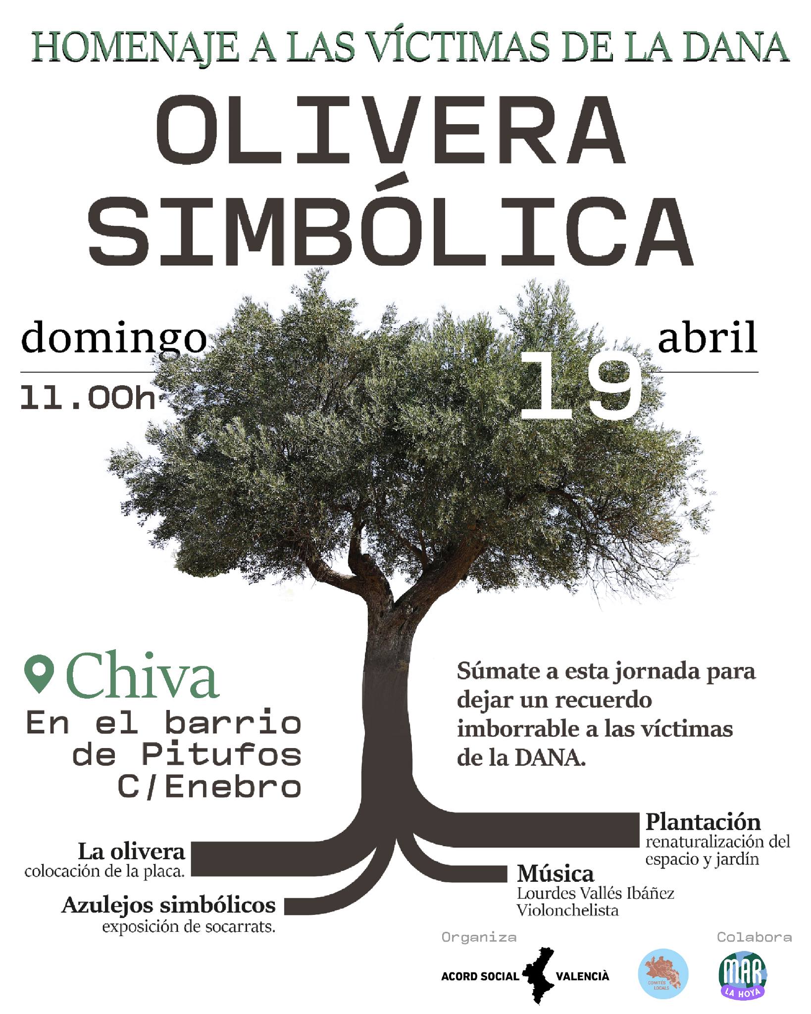 Chiva planta una olivera simbólica en memoria de las víctimas mortales de la DANA este domingo