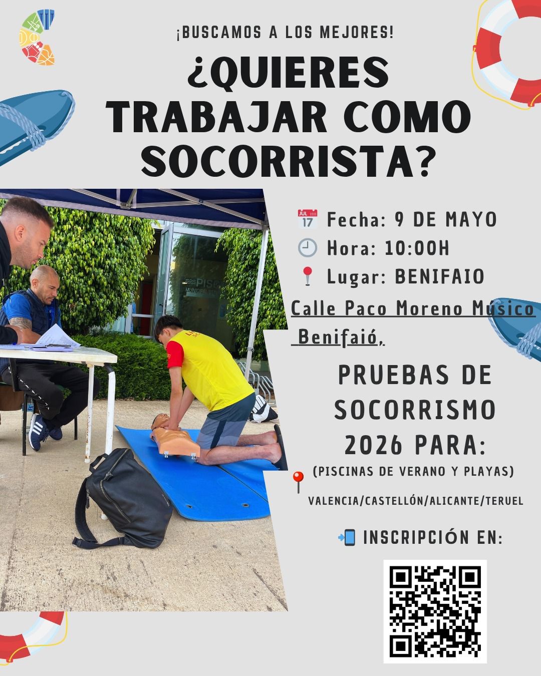 Abierta la convocatoria de pruebas de socorrismo para piscinas de verano en Valencia, Castellón, Alicante y Teruel