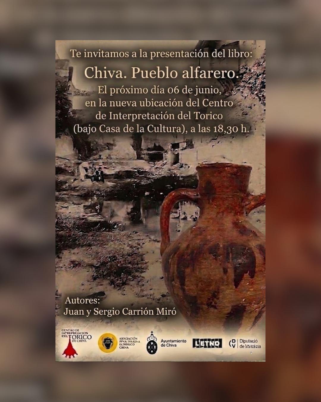 Chiva acoge la presentación del libro “Chiva. Pueblo alfarero”