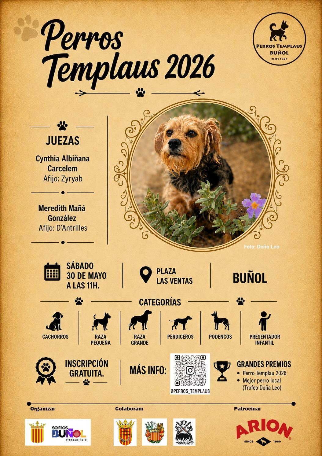 El Concurso de los “Perros Templaus” volverá a reunir en Buñol a decenas de mascotas y amantes del mundo canino mañana en la Plaza de Las Ventas