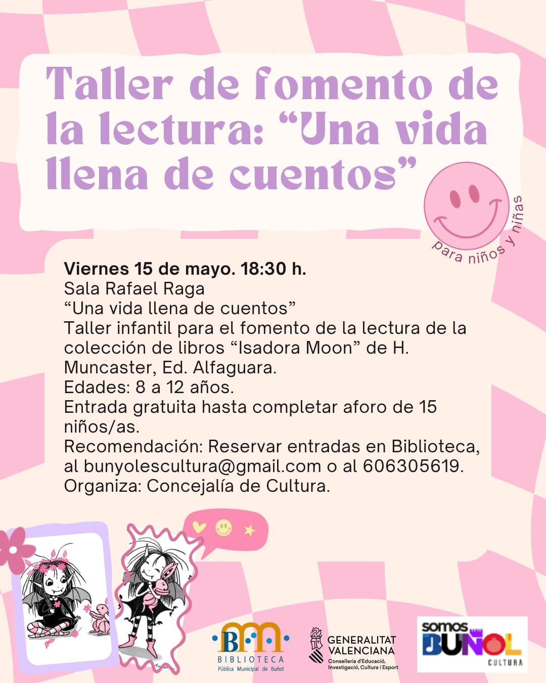 Talleres de fomento de la lectura, cuentacuentos y teatro centran la actividad cultural de este fin de semana organizada por la Concejalía de Cultura