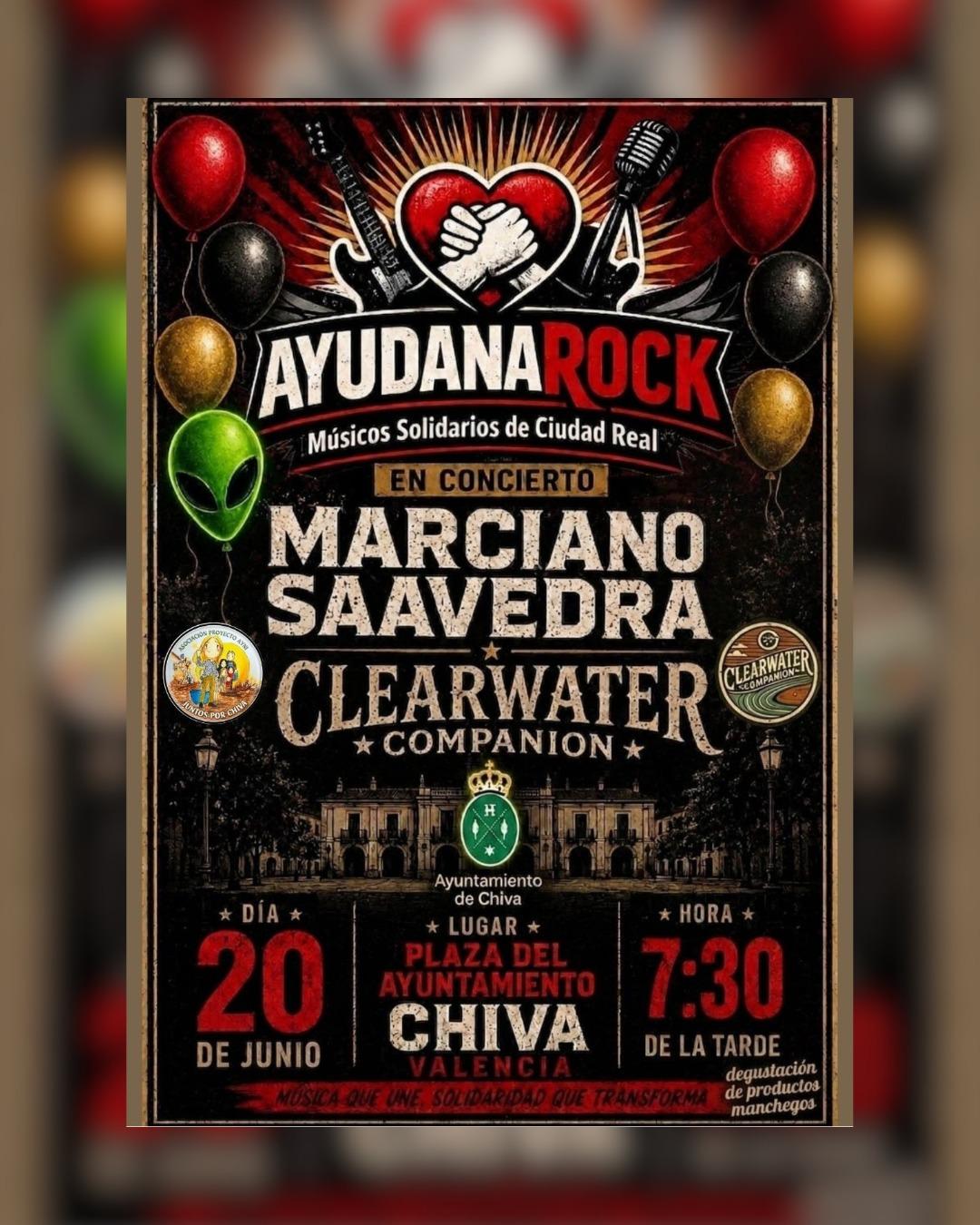 Chiva acoge el concierto solidario AyudanaRock en agradecimiento a la iniciativa de Músicos Solidarios de Ciudad Real