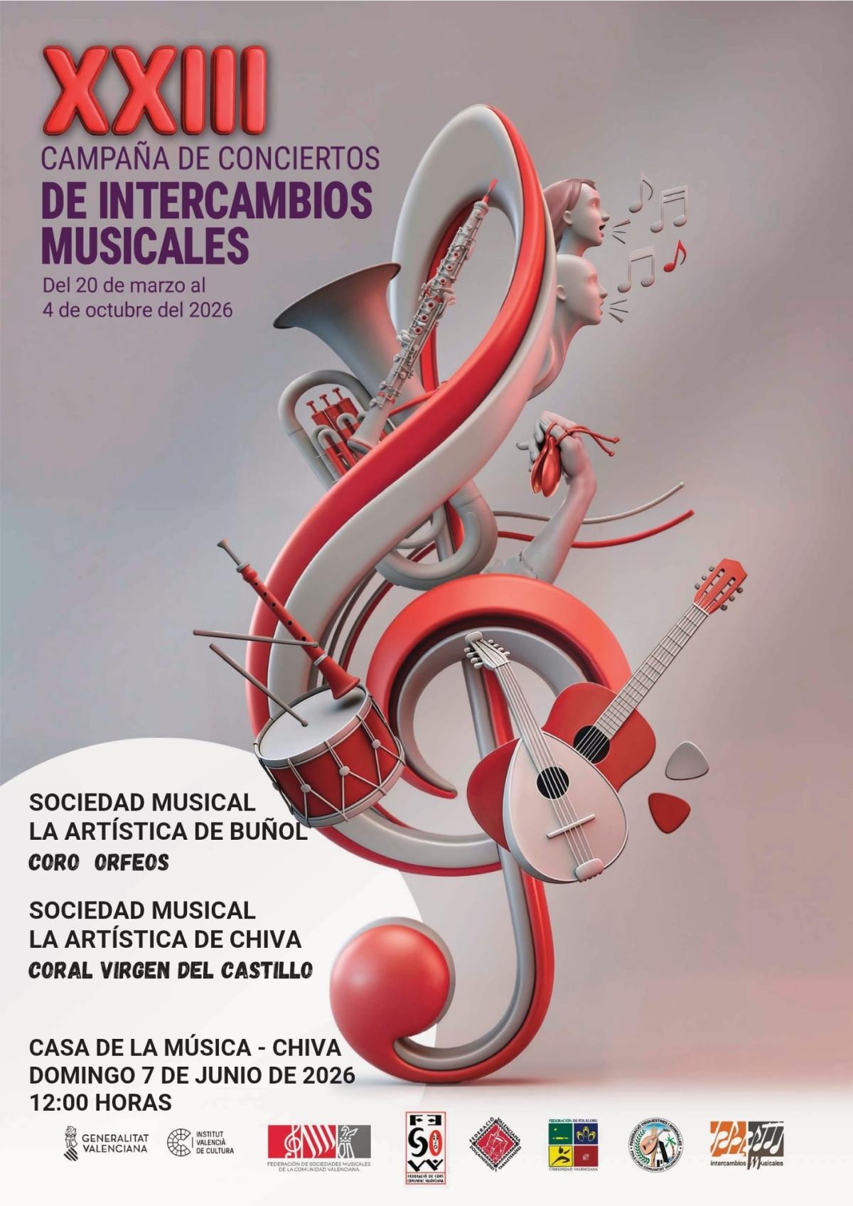 El domingo la Banda Juvenil de La Artística y el Coro Orfeos  realizan conciertos de intercambio