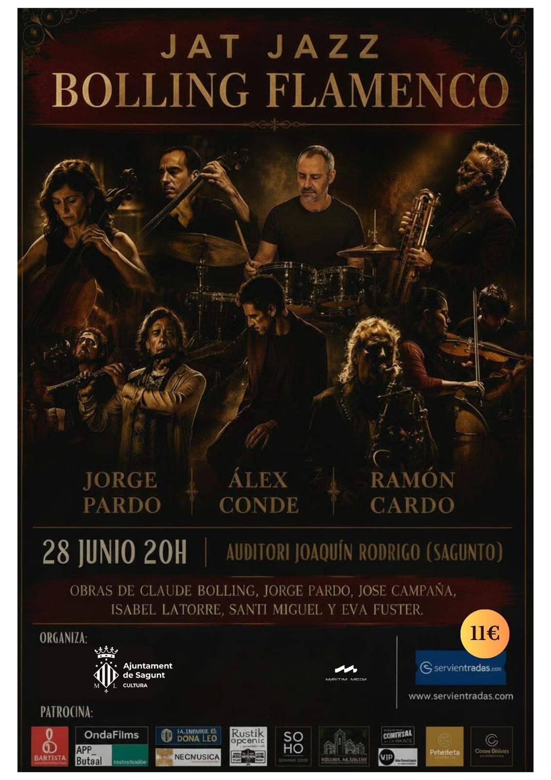 Estreno absoluto de JAT JAZZ BOLLING FLAMENCO con Jorge Pardo y Álex Conde en Sagunto