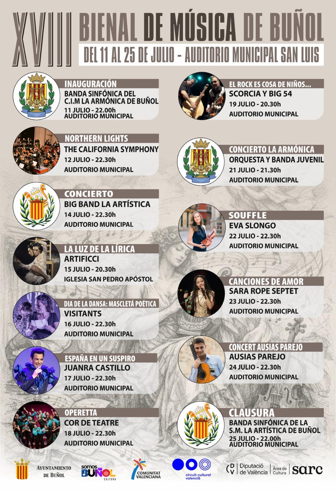 COMUNICADO ACTO BIENAL DE MÚSICA PARA HOY JUEVES