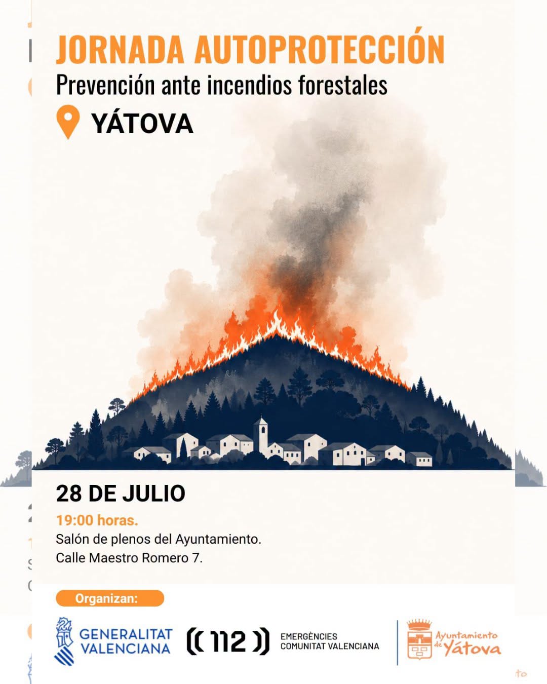 Yátova organiza mañana martes una jornada de autoprotección ante incendios forestales para la población