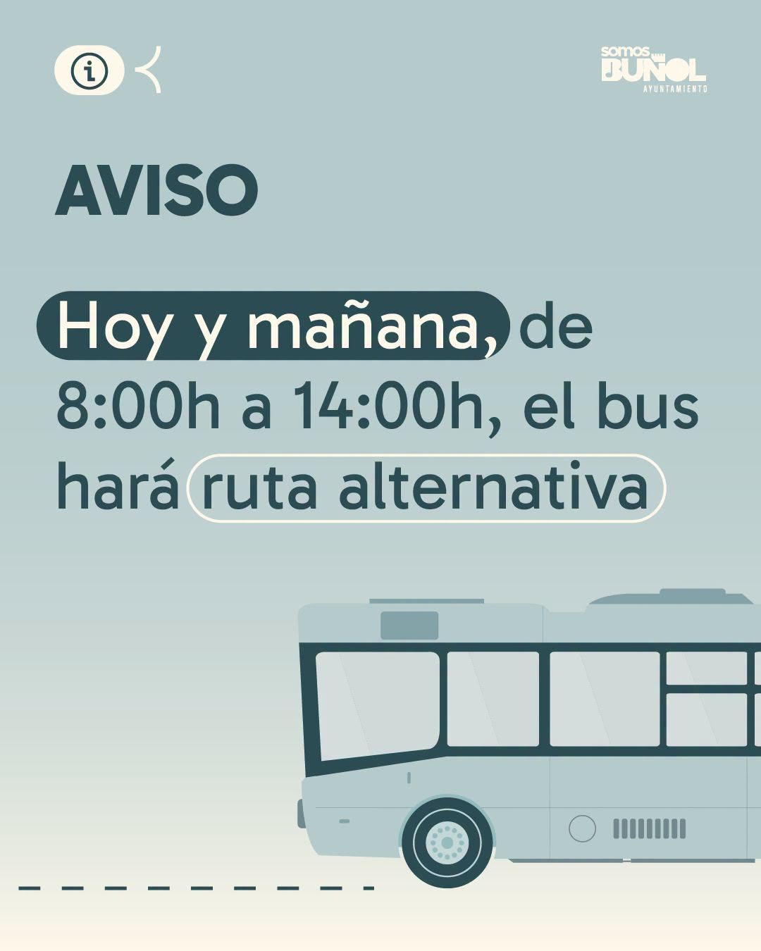 COMUNICADO AUTOBÚS RECORRIDO ALTERNATIVO
