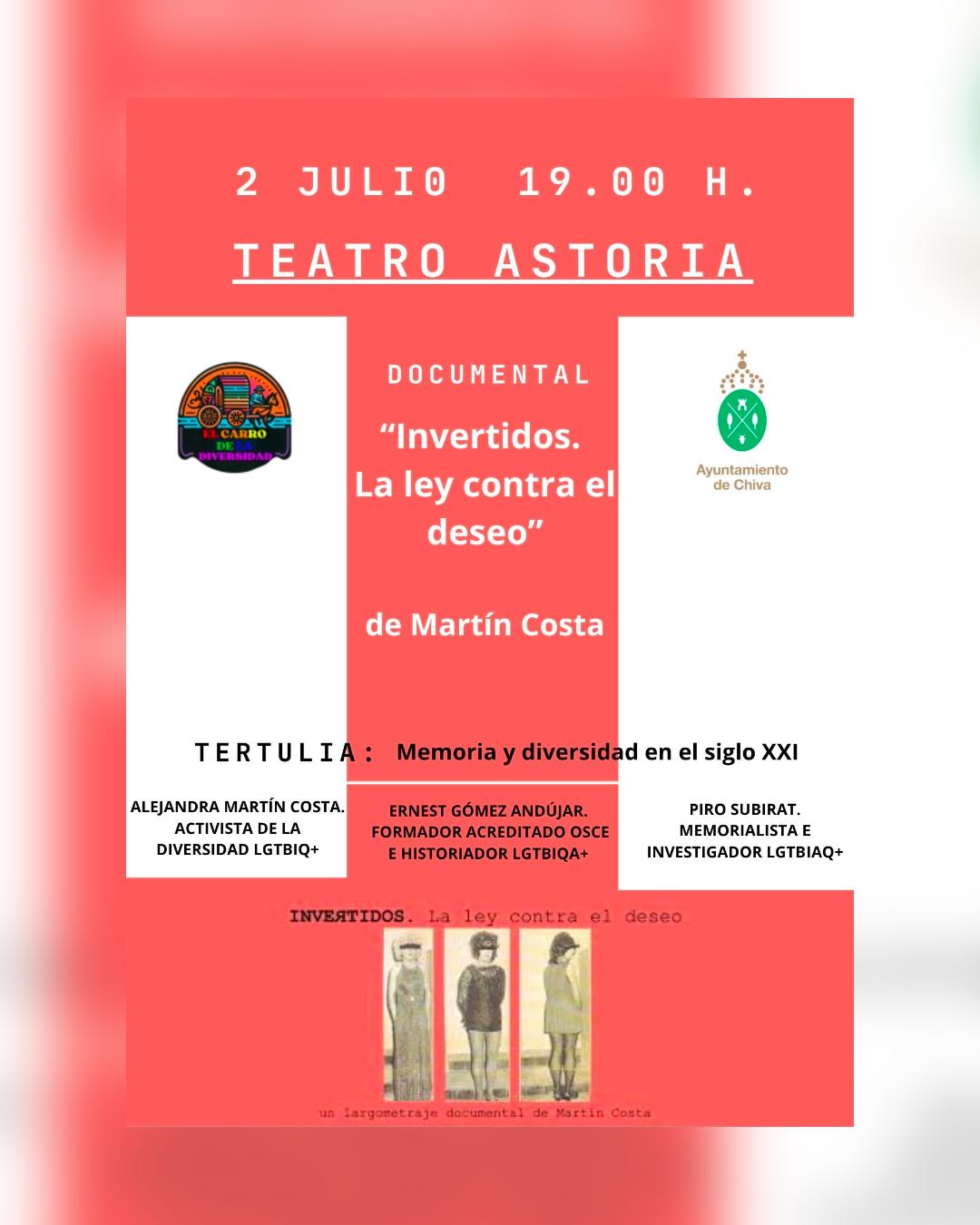 Chiva acoge la proyección del documental “Invertidos. La ley contra el deseo” y una tertulia sobre memoria y diversidad