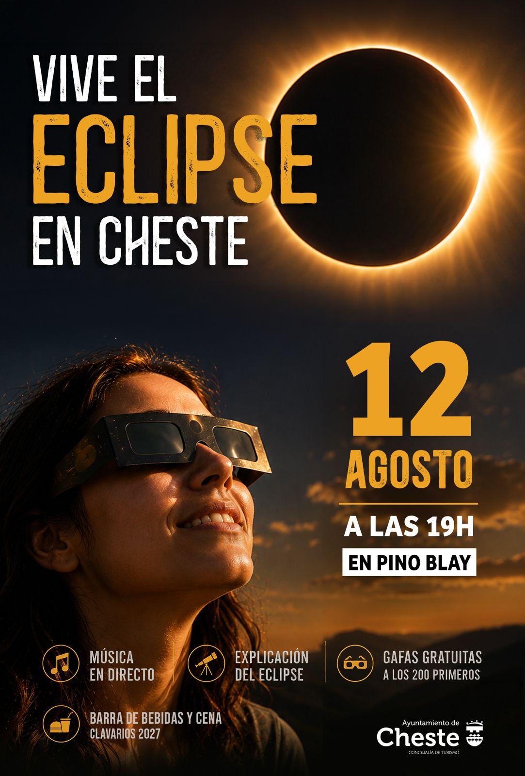 Cheste celebra el primer eclipse total de Sol con un acto de observación gratuito en Pino Blay