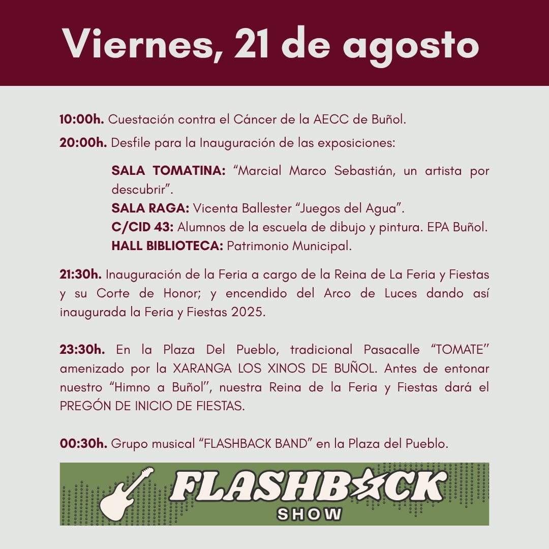 Un gran fin de semana festivo nos espera en Buñol con actos para todos