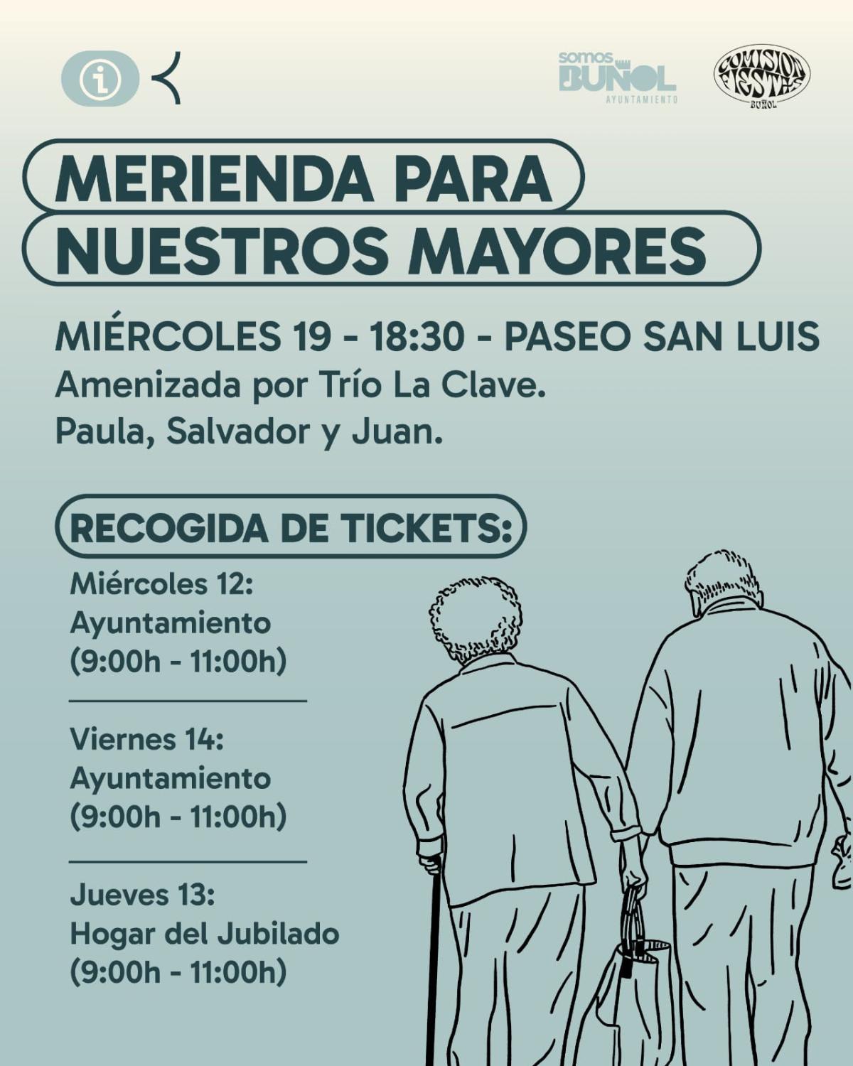COMUNICADO MERIENDA PARA NUESTROS MAYORES EN BUÑOL