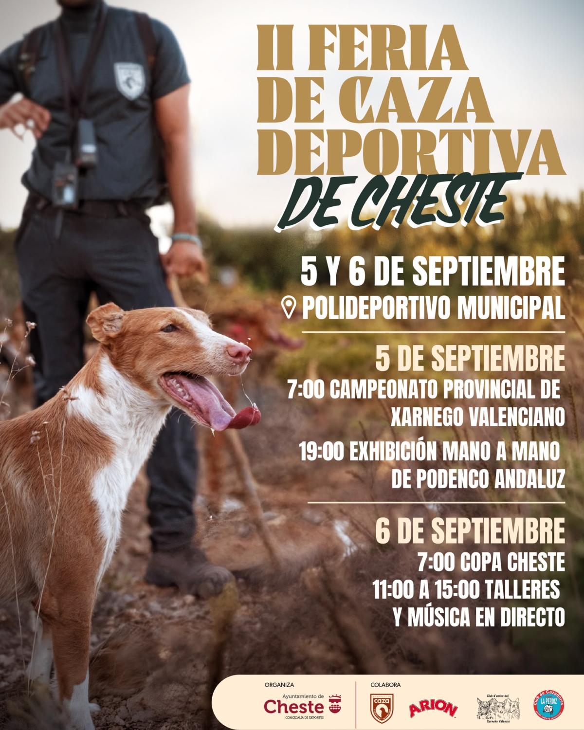 Cheste acoge los días 5 y 6 de septiembre la II Feria de Caza Deportiva