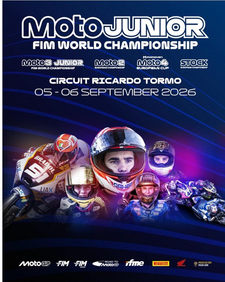 El Circuit Ricardo Tormo abre septiembre con el FIM MotoJunior World Championship, la antesala de MotoGP