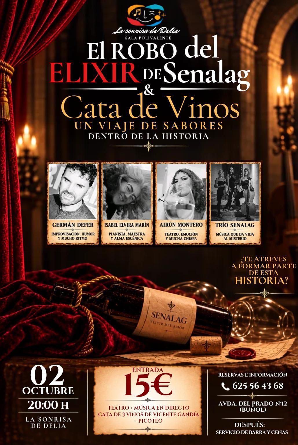 COMUNICADO CATA DE VINOS Y MÚSICA EN LA SONRISA DE DELIA
