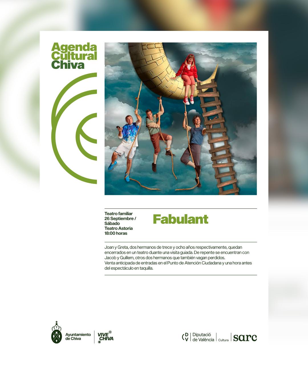 ‘Fabulant’ llega al Teatro Astoria de Chiva con una propuesta de teatro familiar este sábado