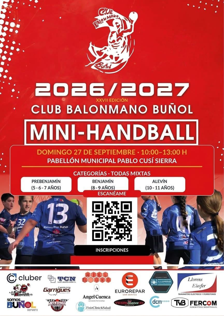 El Balonmano Buñol organiza este domingo una nueva edición de su Torneo de Mini-Handball