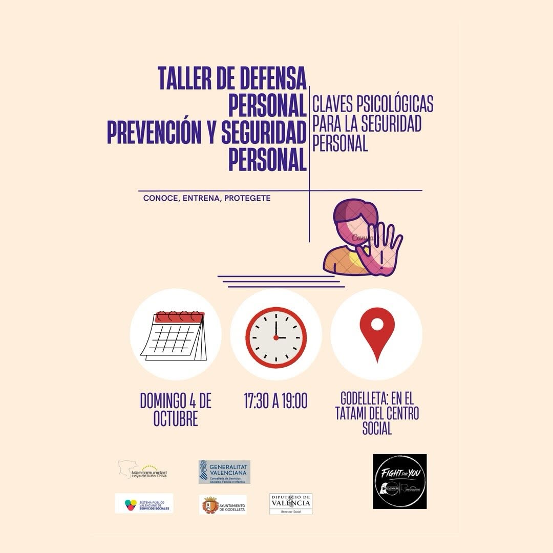 Nuevo Taller de Defensa Personal en Godelleta organizado por la Mancomunidad de la Hoya de Buñol-Chiva este domingo