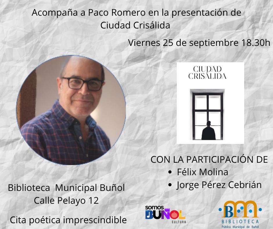 COMUNICADO PRESENTACIÓN LIBRO DE PACO ROMERO EN LA BIBLIOTECA