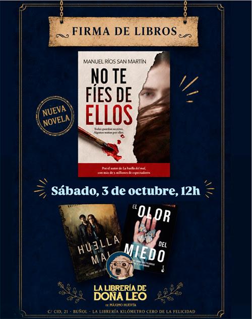 La Librería Doña Leo organiza este sábado firma de libros del conocido escritor y actor español Manuel Ríos San Martín con su última novela