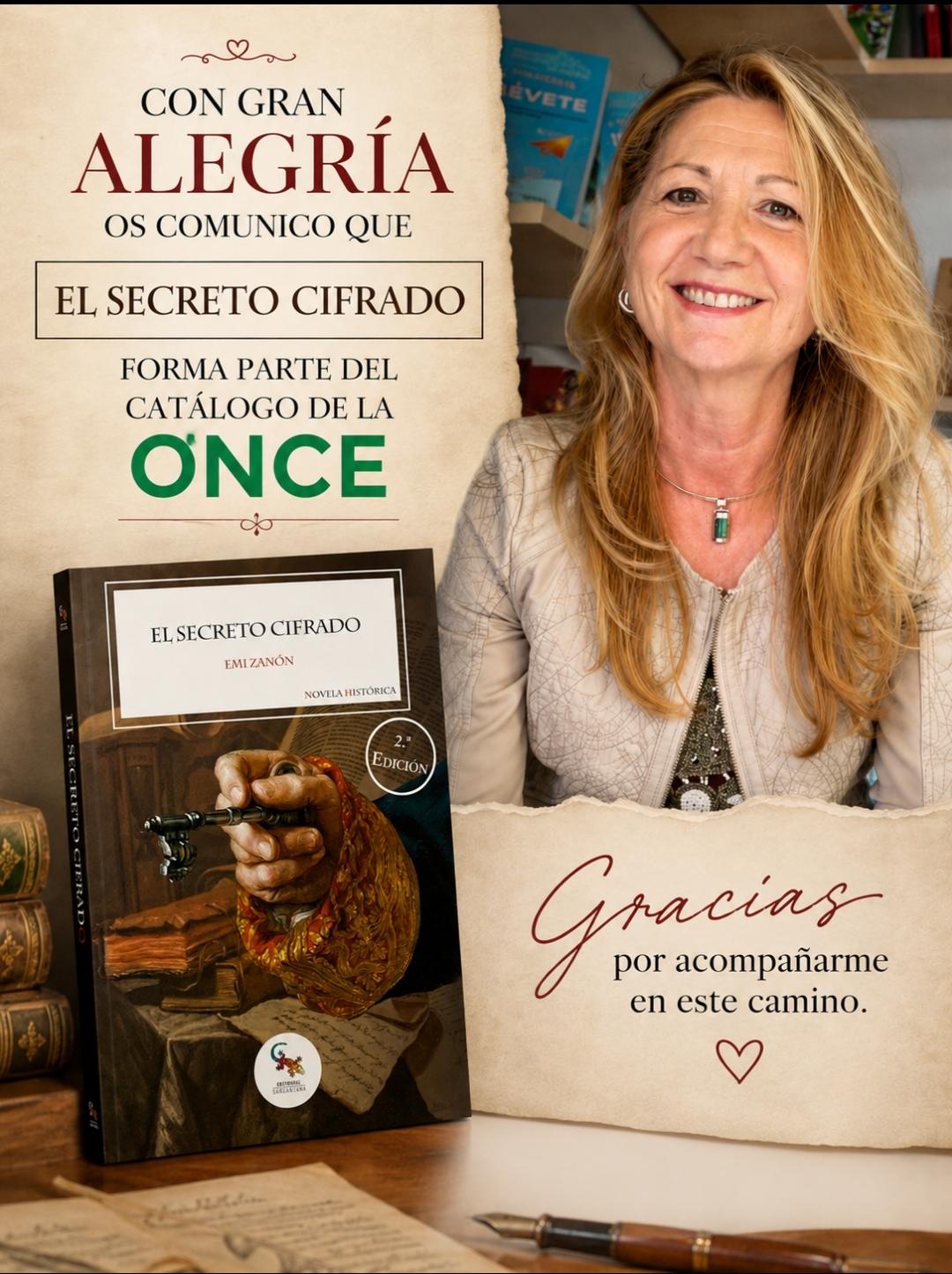 COMUNICADO "EL SECRETO CIFRADO", DE LA ESCRITORA BUÑOLENSE EMI ZANÓN, EN EL CATÁLOGO DE LIBROS DE LA "ONCE"