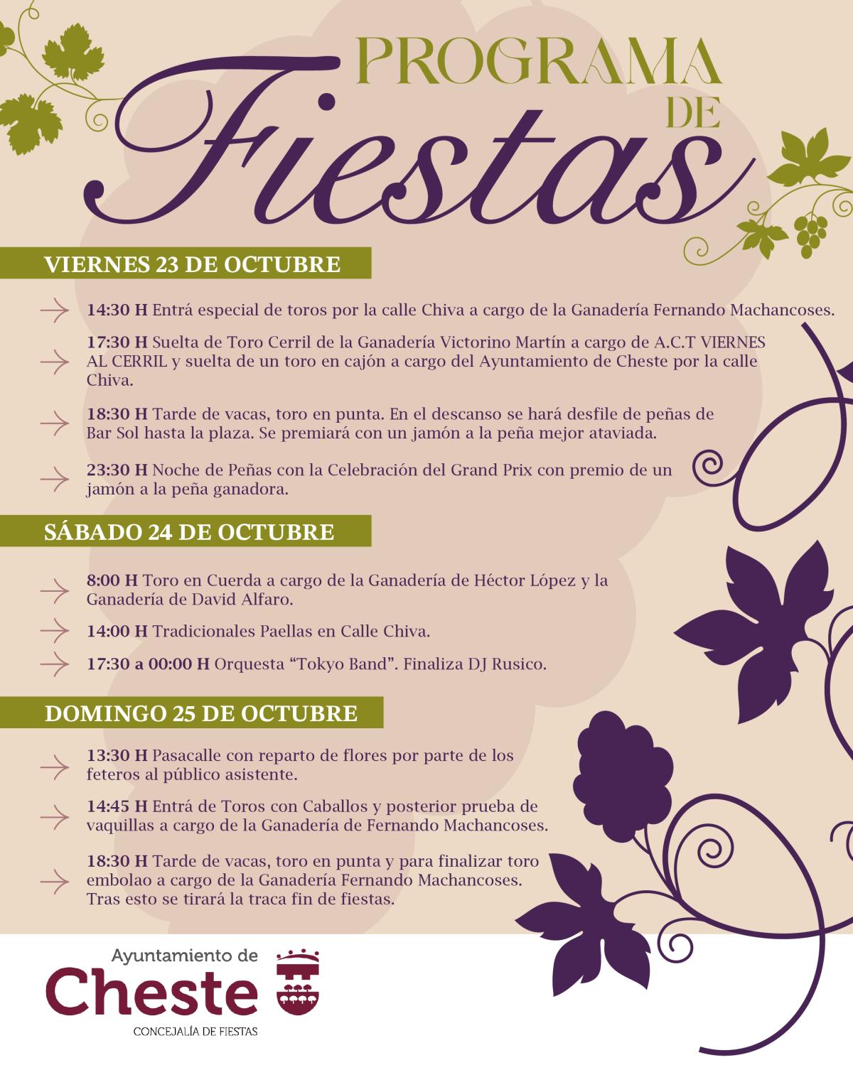 Cheste celebra un fin de semana de tradición, gastronomía y música dentro de las Fiestas de la Vendimia