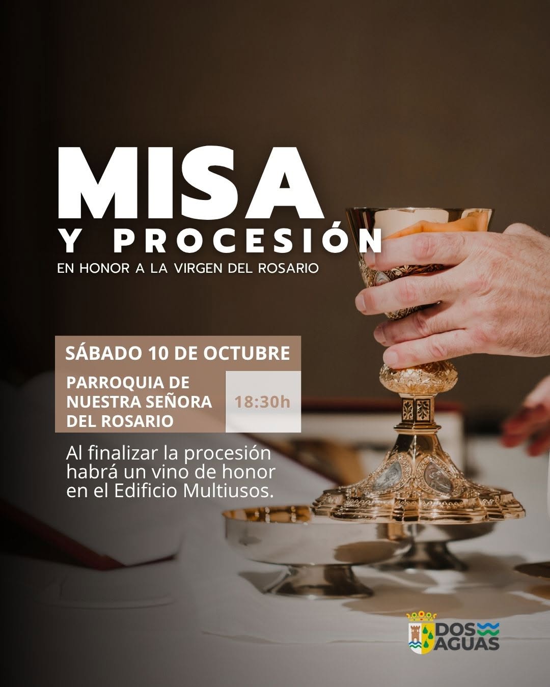 Dos Aguas se viste de tradición y devoción este sábado para celebrar misa y procesión en honor a su patrona, la Virgen del Rosario