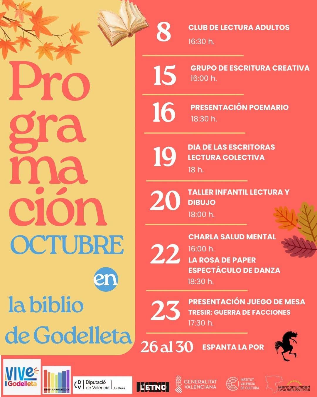 La Biblioteca de Godelleta presenta su amplia programación de octubre
