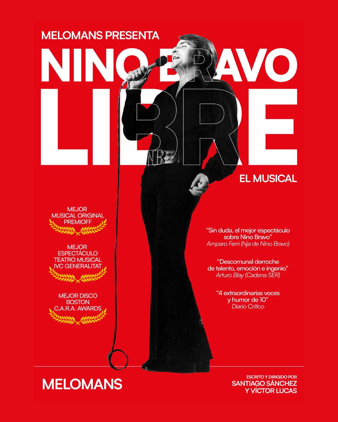 «Libre, el musical de Nino Bravo» llega al Teatro Astoria de Chiva este domingo 25 de octubre