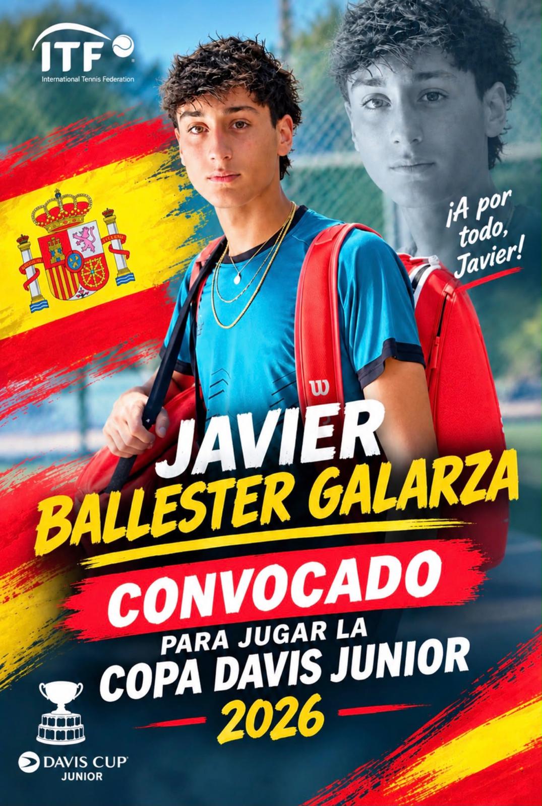 El joven tenista buñolense, Javier Ballester Galarza, Campeón de España Junior y ahora convocado para la Copa Davis Junior