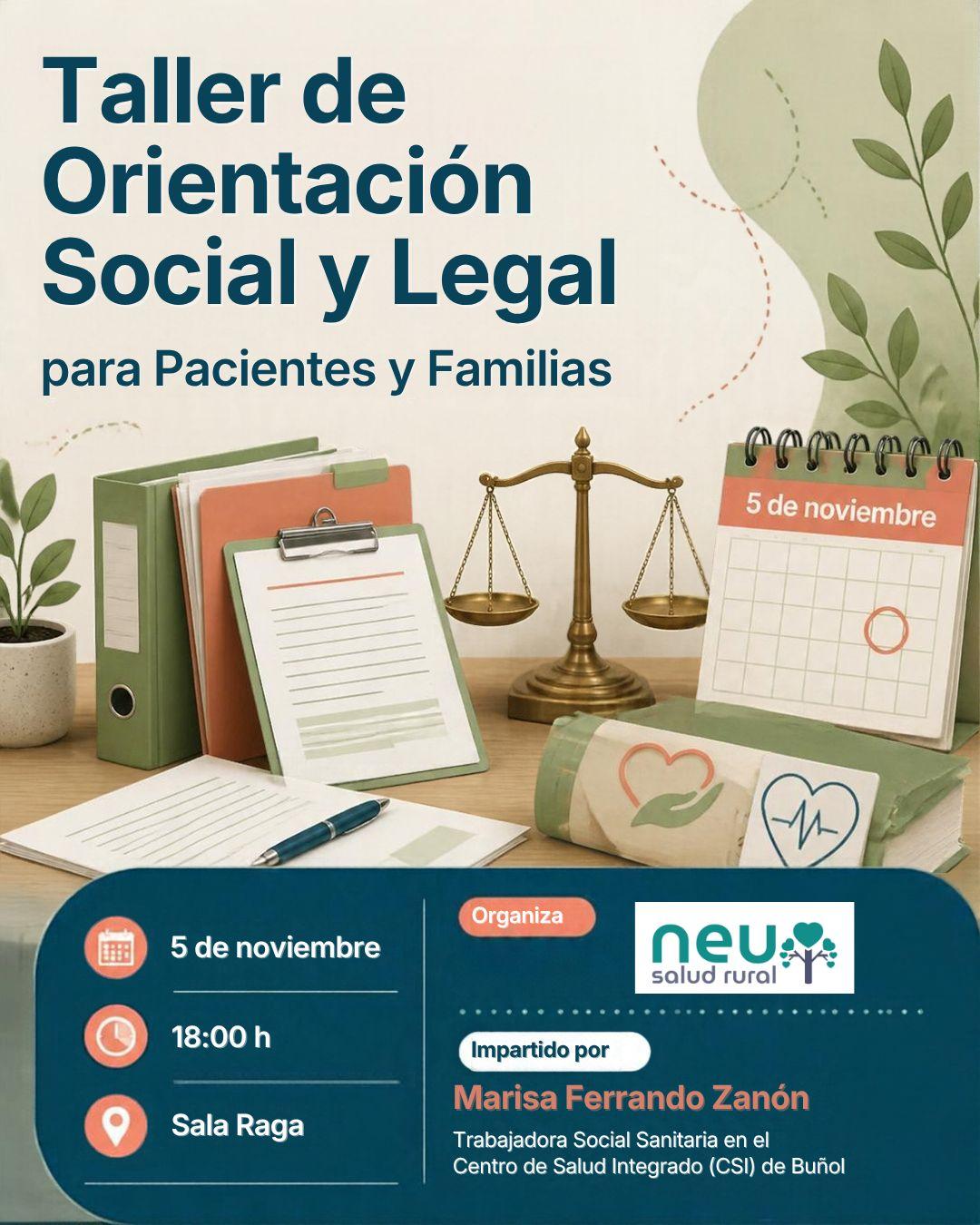 COMUNICADO TALLER DE ORIENTACIÓN SOCIAL Y LEGAL PARA PACIENTES Y FAMILIAS