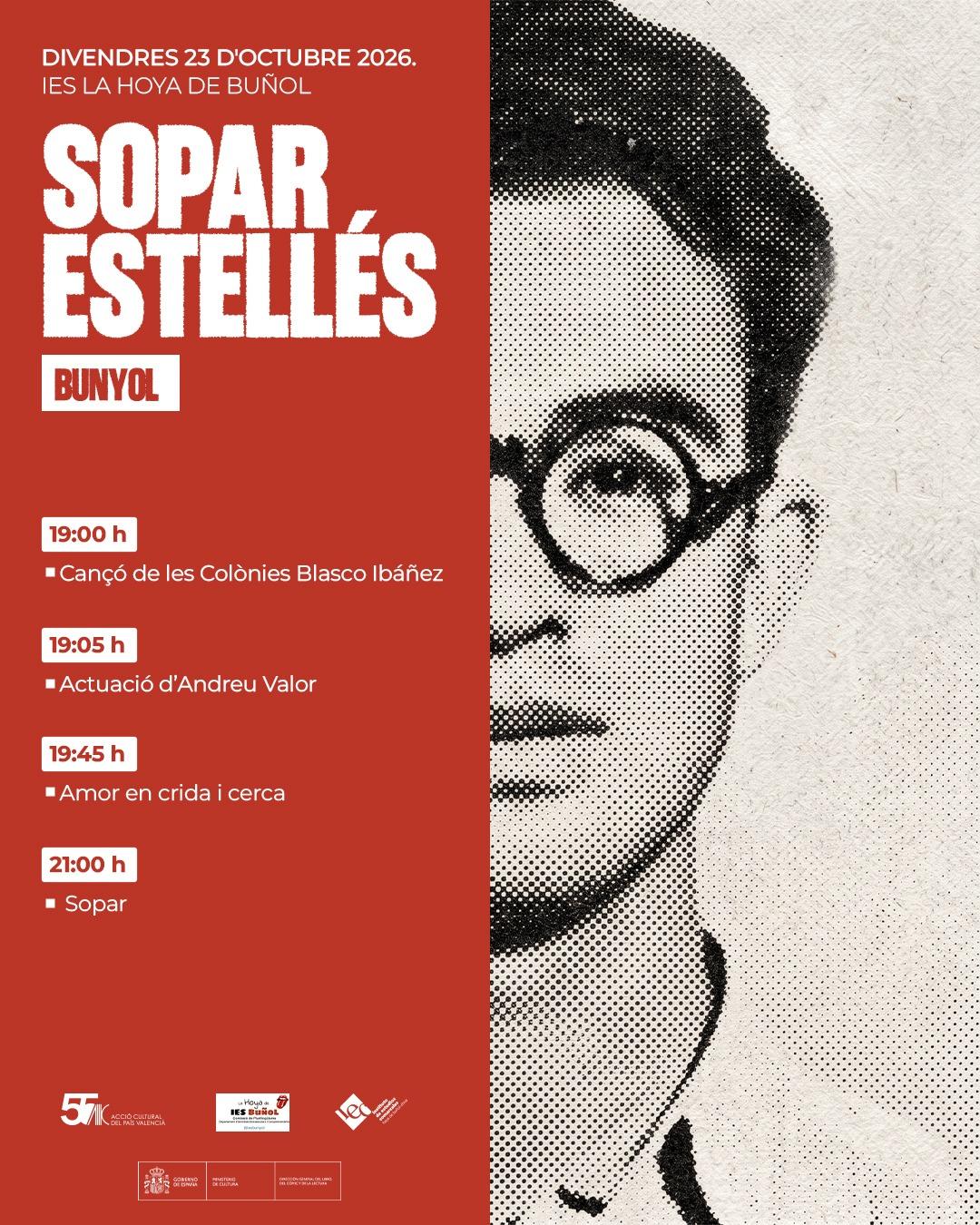 COMUNICADO SOPAR ESTELLÉS ORGANIZADO POR EL IES HOYA DE BUÑOL