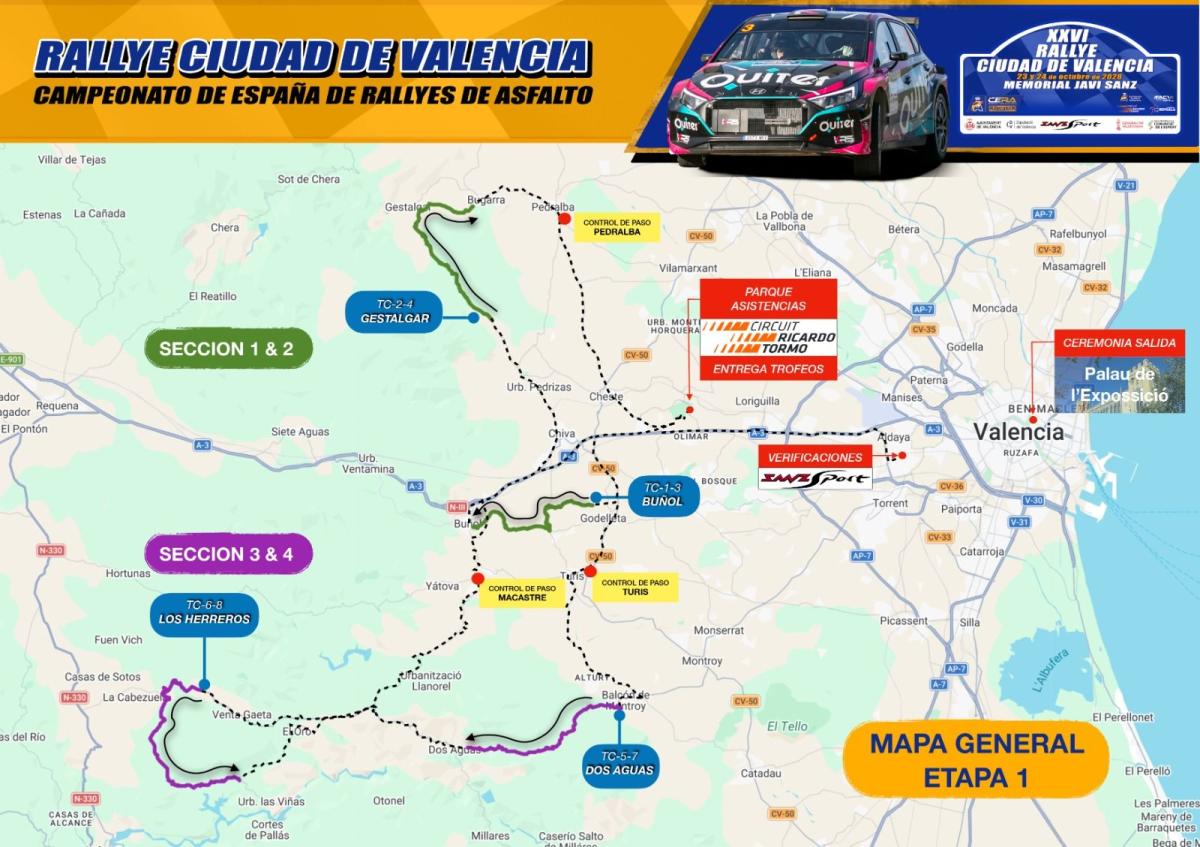 ARRANCA el XXVI RALLYE CIUDAD DE VALENCIA, MEMORIAL JAVI SANZ 