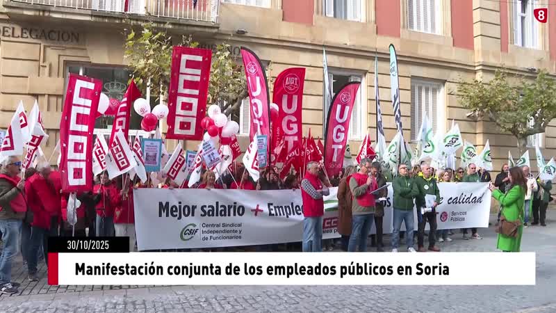 Manifestación conjunta de los empleados públicos en Soria