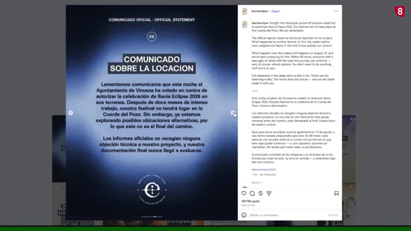  Ya es oficial: se suspende el Iberia Eclipse de Vinuesa