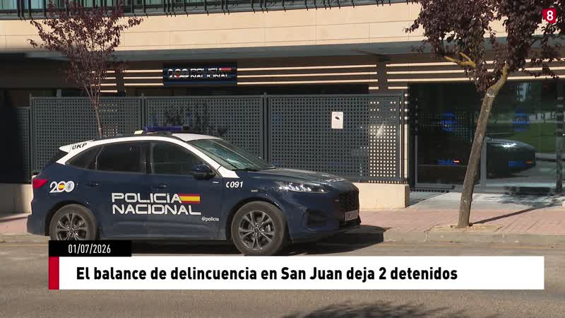 El balance de delincuencia en San Juan deja 2 detenidos